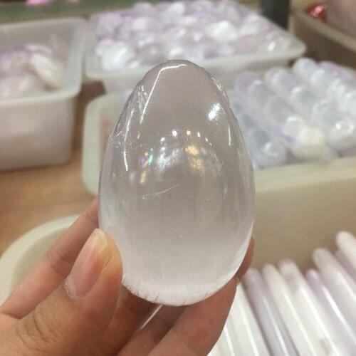 NATURAL Gypsum Selenite Satin Spar Crystal Egg