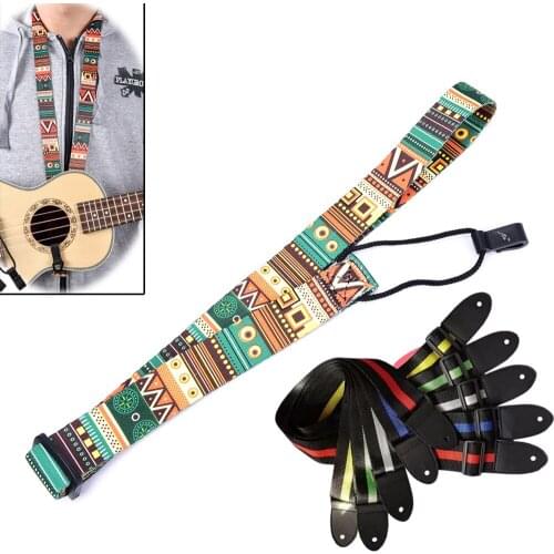 IRIN 95*2.5cm Nylon Ukulele Strap Belt Sling With Hook Guitar Strap Electric Acoustic Bass Guitar Strap Belt PU Leather Ends