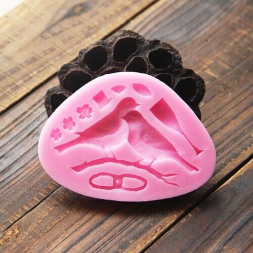 New arrival Love bird ring shape fondant cake mould silicone decoration craft mold DIY tools