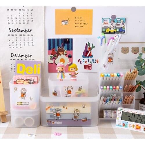 Office supplies Stationery sundries desktop girl heart contracted transparent frosted tape desk shelf storage box J05