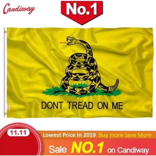 90 x 150cm Durable polyester printing Gadsden flag snake "don't tread on me" decorative flag hanging banners NN055