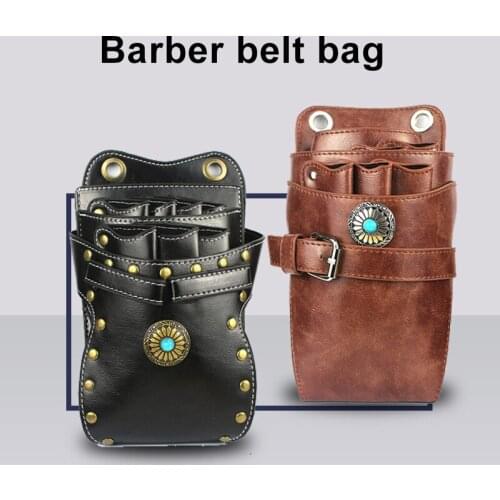 Professional hairdressing scissors bag Elegant slim high quality scissors tool bag for hairdressers barbers waist shoulder bag