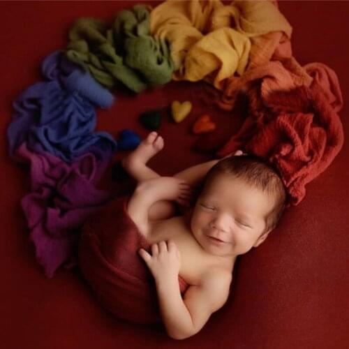 Newborn photography props blanket baby swaddle wrap stretch rainbow cotton photo studio shooting background accessories