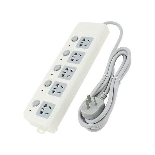 AU Plug 2500W AC 250V AU EU US Socket 5 Outlet Power Strip Bar 10ft 3meter Cable