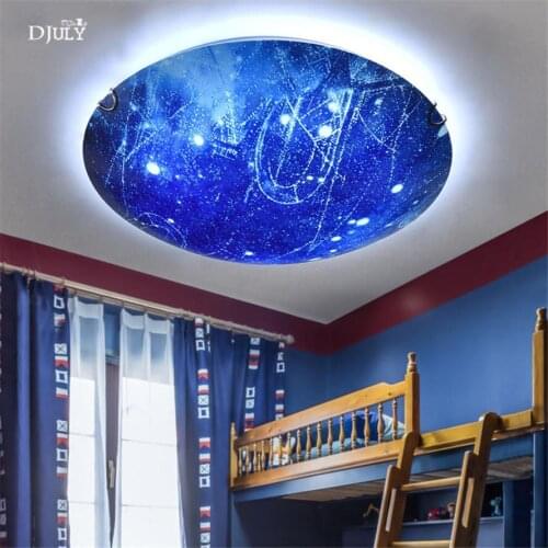 Nordic Fantasy Starry Sky blue glass ceiling lights for children bedroom kids room luminaire home deco indoor lighting luster