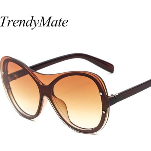 Shaped Sunglasses Women Brand 2018 New Big Frame Sun Glasses Female Oversized Oculos Men Shades Unisex Eyewear UV400 1262T