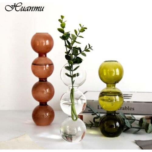Home Bubble Glass Vase Hydroponic Spherical Vase Restaurant Cafe Flower Decoration Ornaments Home Decor Photography Props
