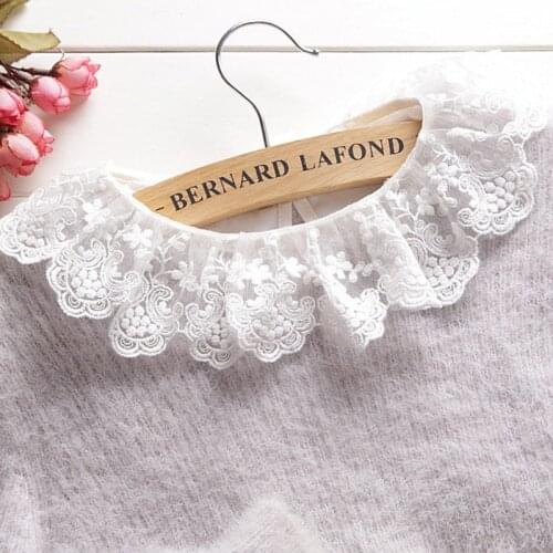 YSMILE Y New Lace Chiffon Fake Collar Lady Girl Shirt Blouse Sweet Remove Decoration Detachable Collar Female All Purpose Collar