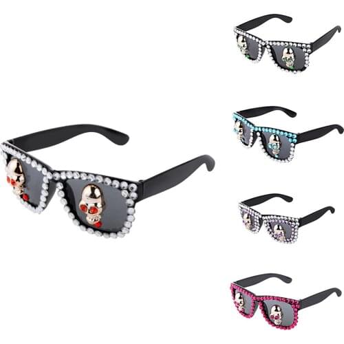 Halloween Glasses Fancy Dress Costume Beach Party Skull Chain Rivet Sunglasses for Hens Night Wedding Party Favor Decor Gift