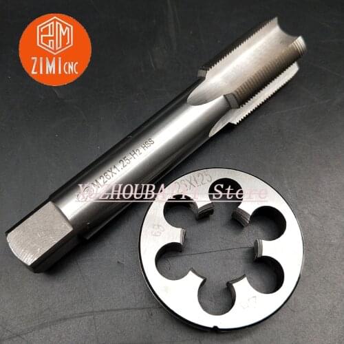 1pcs M26*1 and 1pcs T26*1 Metric HSS Right Thread Tool Die Hand Tool Set Round Tapping Mould