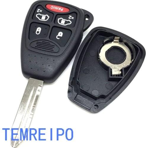 10pcs/lot 4+1 button Replacement Remote Key Case Shell fit for Chrysler Dodge Jeep