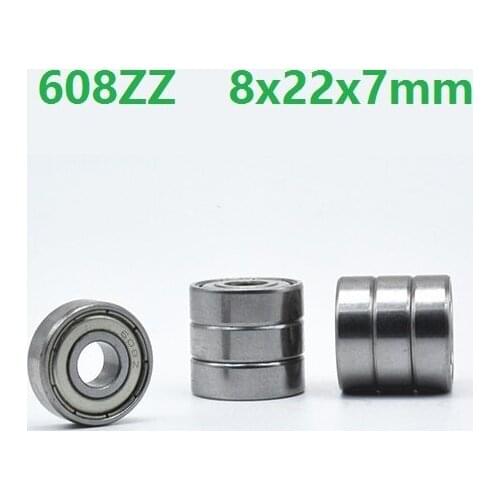 100pcs 608ZZ 608Z 608 Z ZZ 8x22x7 mm shielded deep groove Ball bearing Miniature Skateboard Scooter Roller Wheels 8*22*7mm