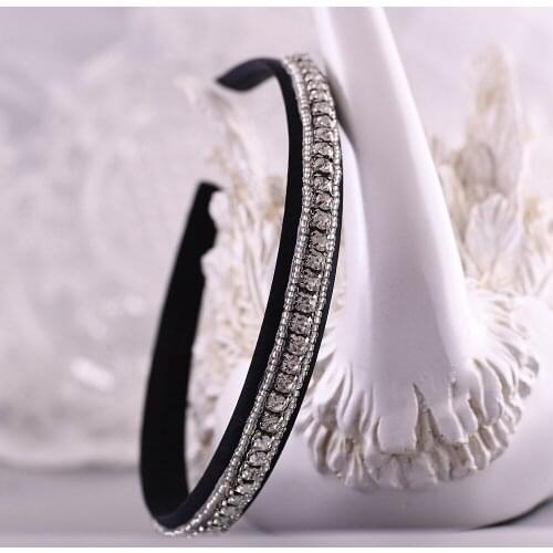 100% Handmade Vintage Wedding Hair Accessories Baroque Hair Band Rhinestone Crystal Headband Women Headdress Bridal Headpiece