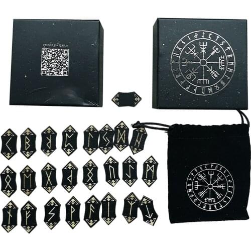 13/24PCS Handmade Woodcut Rune Set Nordic Rune Card Set For Divination Carved Collection Rune Runes+1 Blank Rune 1Storage Bag