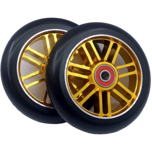 2 PCS 110mm Stunt Scooter Wheel With Aluminium Alloy Hub High elastic PU 608 ABEC-9 bearings