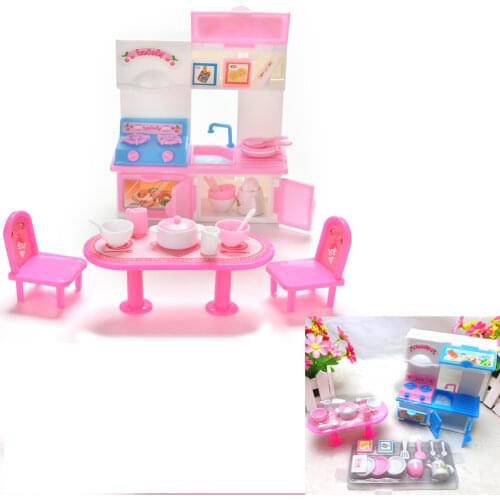 20 Pcs/set Creative Kitchenware Dinner Tables Cupboard Sink for for s Dolls Accessories Play House Toys
