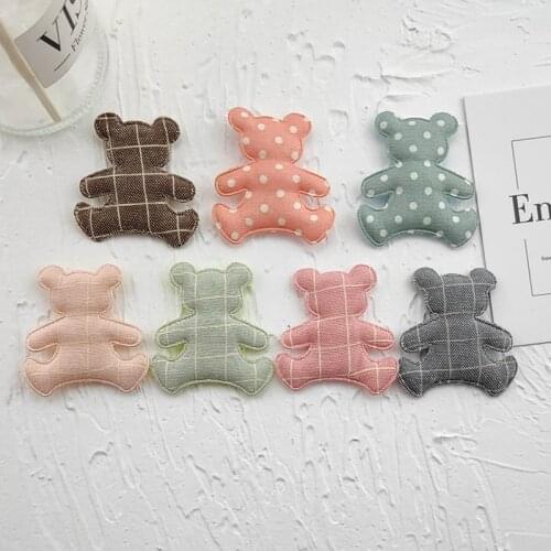 210 pcs 4.4x4.7cm Plaid patch applique for Girls hair accessories,DIY Kid patches for Clothing Craft Sticker DIY Hair Ornament