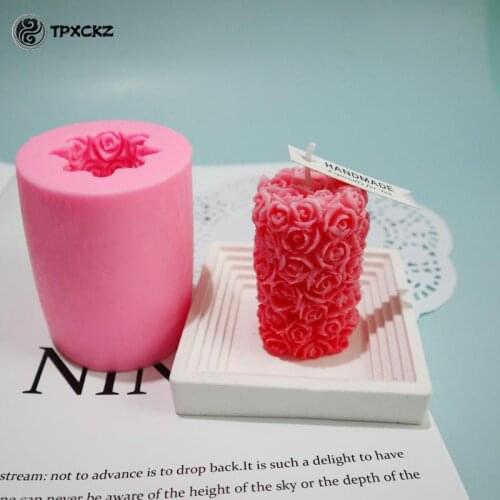 3D Rose Flower Candle Silicone Mold DIY Gypsum Mould Shape Silicone Soap Molds
