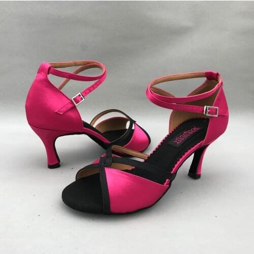 7.5cm heel Latin Dance Shoes For women Salsa shoes pratice shoes comfortable latin shoes 6233RBK low heel high heel available