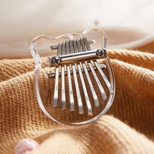 Acrylic Kalimba 8 Key Finger Piano Marimba Musical Instruments Pendant Gift Kids Beginners
