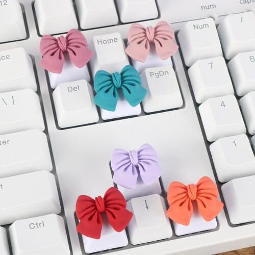 1pc Keyboard Accessories Cute Red Bow keycaps personality keycap For Cross shaft mechanical keyboard Caps