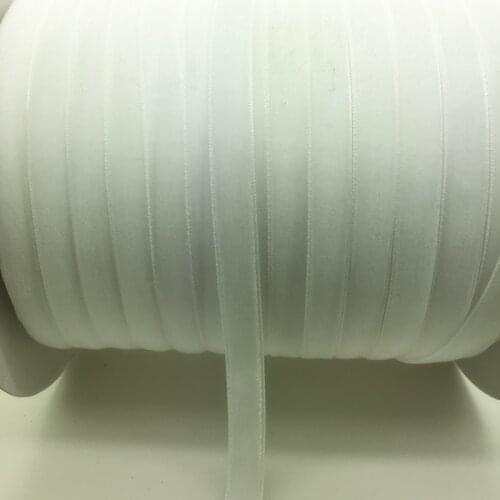 Free Shipping 5 yds 1/4 "(6mm)Wide White Velvet Ribbon Vintage Headband Clips Bow Decoration #6mRS01