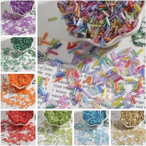 300Pcs 2x7mm Fashion Crystal Round Hole Bead Color Glass Seed Spacer Beads DIY Jewelry Making Bithday Jewelry For kids Girls