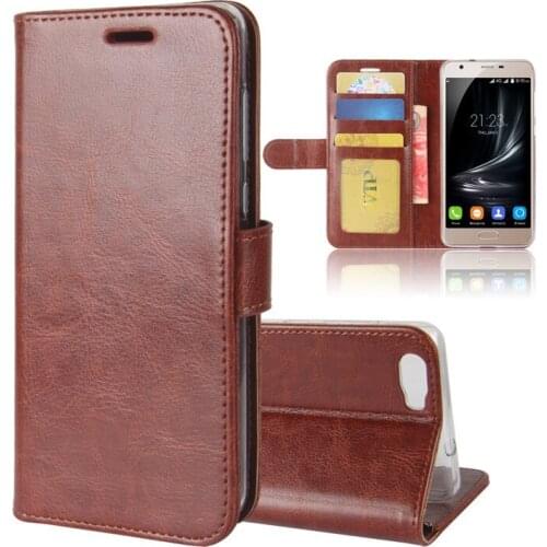 Wallet PU Leather Protective Shell Case For BlackView A7 Folio Stand With Card Slots Holder Drop Proof Slim Cover/Brown