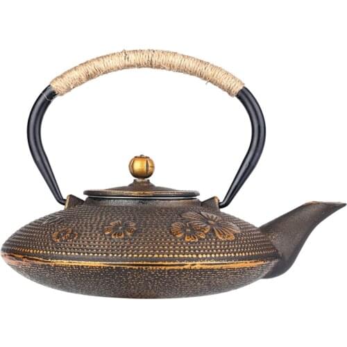 900ml Cast Iron Cherry blossoms Tea Kettle Teapot Tea Accessories Tea Set House Decor for Friends Family Wedding Tea Lovers