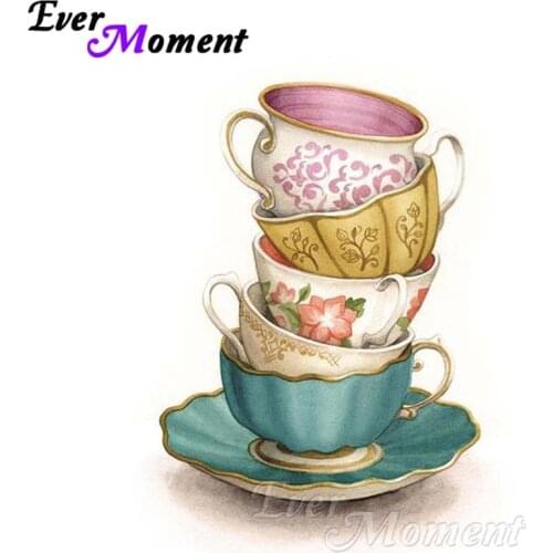 Ever Moment DIY Diamond Embroidery Cute Cups Diamond Mosaic Full Square Drills Artwork Home Decoration Diamond Painting ASF1213