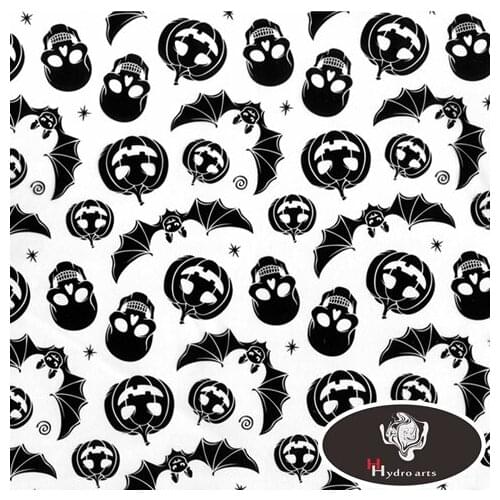 NO.HFD071 Halloween Theme Bat Pumpkin Design Water Transfer Printing Film Hydrographic Film 50cm*10m aqva print
