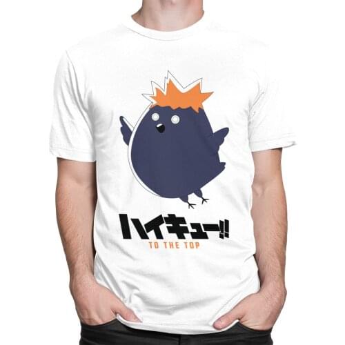 Haikyuu Karasuno To The Top T Shirt for Men Cotton Casual T-shirt Short Sleeves Manga Anime Volleyball Tee Tops Fitted Clothing