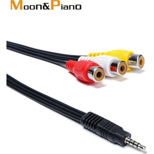 3.5mm to RCA Cables AUX RCA Jack High Quality AV Camcorder Video Cable Wire For Speaker Projector TV Box Computer Sound