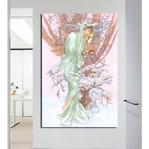 Alphonse Maria Mucha Canvas Painting Print Living Room Home Decoration Modern Wall Art Oil Painting Posters Picture Framework