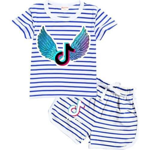 TIK TOK clothing set kids Summer Baby Clothes Set girls casual sport outfit children Clothes t shirt Suit