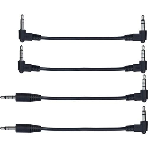 Short 3.5mm Male to Male Stero Audio Cable 90 Degree Angled 4 Pole 3 Pole Car AUX MP3/MP4 Audio Cable