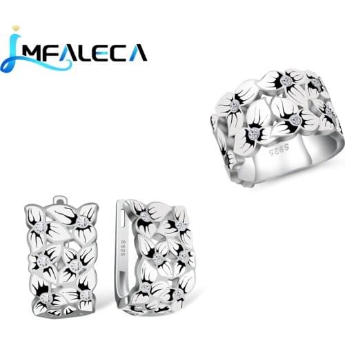 LMFALECA Halloween Silver Earrings Ring Sets for Women Black Enamel Decoration Horror Jewelry with Stone Fine Luxury Jewelry
