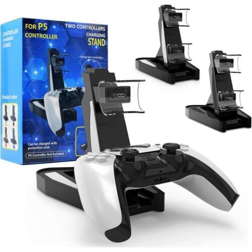 Small PS5 Controller Charger Dual USB Charging Station Stand Lightweight Game Playing Elements for PS5 DualSense
