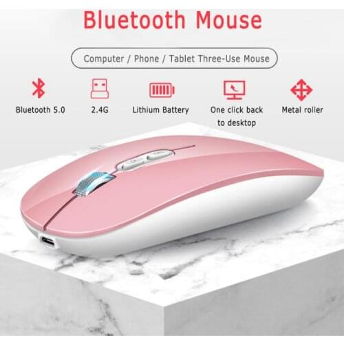 Multifunction Dual Mode Bluetooth Wireless Silent Mouse For Laptop PC Ipad Spot 1600 DPI Thin Ergonomic Optical Mice