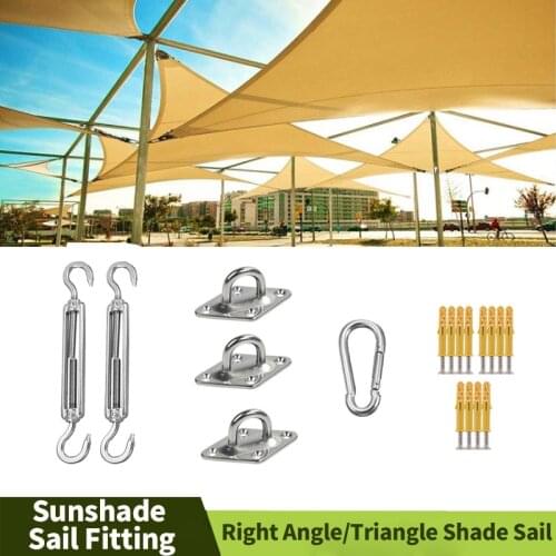 Sunshade Sail Parts Sets Stainless Steel Garden Accessories Outdoor Shadow Canopy Fixing Fittings Kit For Triangle Shade Sail
