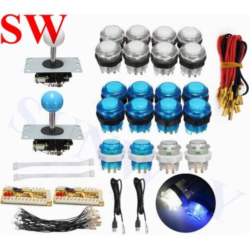 DIY Arcade Kits LED USB Zero Delay Encoder for PC +Copy SANWA Joystick+ illuminted Push Button+LED cable for Arcade Game Machine