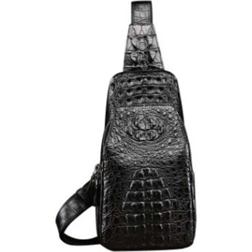 LINSHE Genuine leather Chest package male 2019 The new One shoulder Inclined shoulder bag The large capacity Chest bag