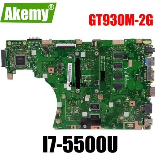 New Akemy X455LF Laptop motherboard For Asus X455LJ X455LF X455LB A455L K455L X455L mainboard 4G-RAM I7-5500U GT930M-2G LVDS/EDP