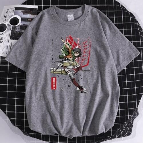 Attack On Titan Anime Printed Mens Tshirt Oversized Fashion T-shirt Loose Breathable Short Sleeved Fashion Style Men T Shirt