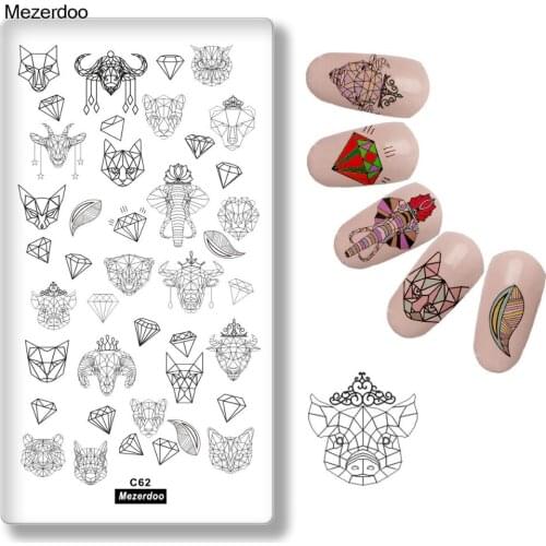 Stamping Plates Animal Mask Constellation Leaves Nail Stamping Metal Halloween & Christmas Image Nail Art Plates Manicure Tools
