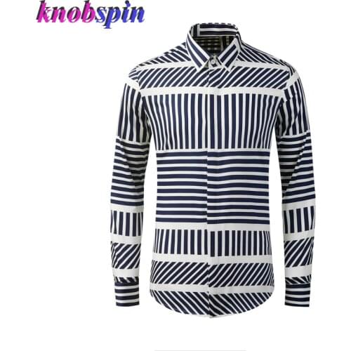 Size 38-48 100% Pure Cotton Shirt men Long sleeve Slim Casual Shirts for men Brand design Striped Chemise homme Fashion Camisas