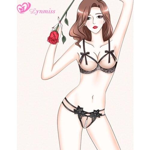 Sexy Panties Women Pearl Lingerie Erotic Panties Lace Temptation Ultra-Thin Panties Open Crotch Underwear Sexy Bikini Briefs