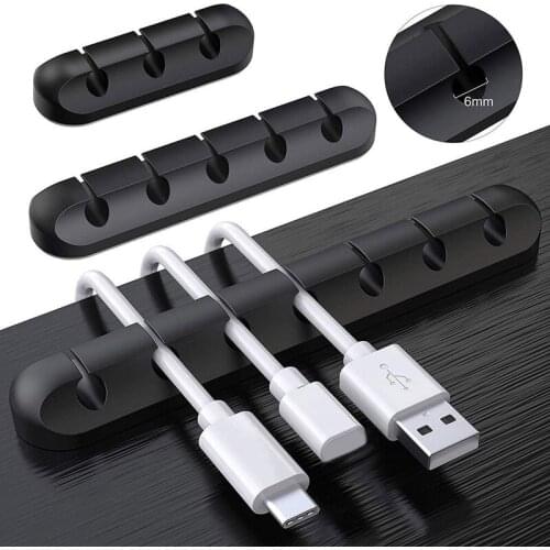 Silicone USB Cable Winder Flexible Cable Management Clips Cable Holder For Mouse Headphone Earphone Headset Wire Cable Organizer