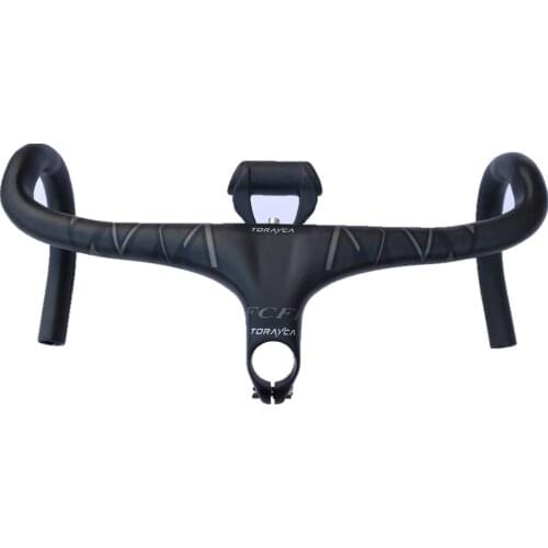 FCFB super light Road bike full T800 carbon bicycle handlebar and stem integrated with computer frame stent holes parts
