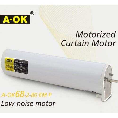 A-OK AM68 80W Super Quiet Curtain Motor,RF433 Remote Control/485 Control/Dry Contact Control,100-240V,Smart Curtain Controller